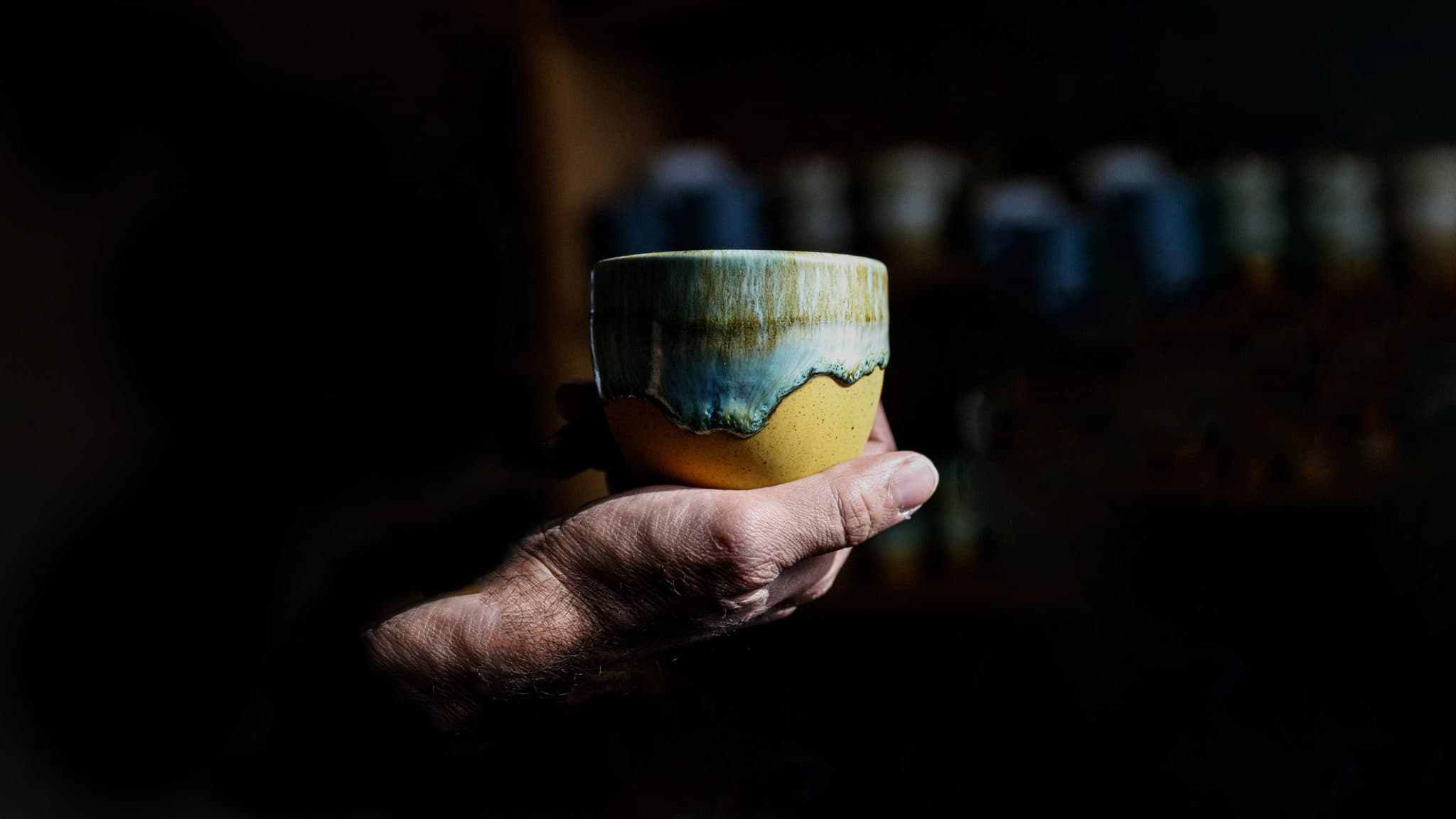 Freshly brewed espresso on a counter