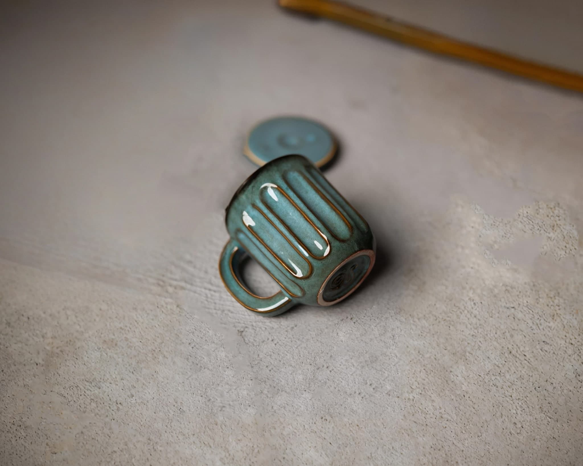 Freshly brewed espresso on a counter